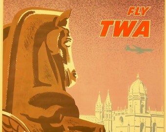 Original TWA travel poster for Portugal