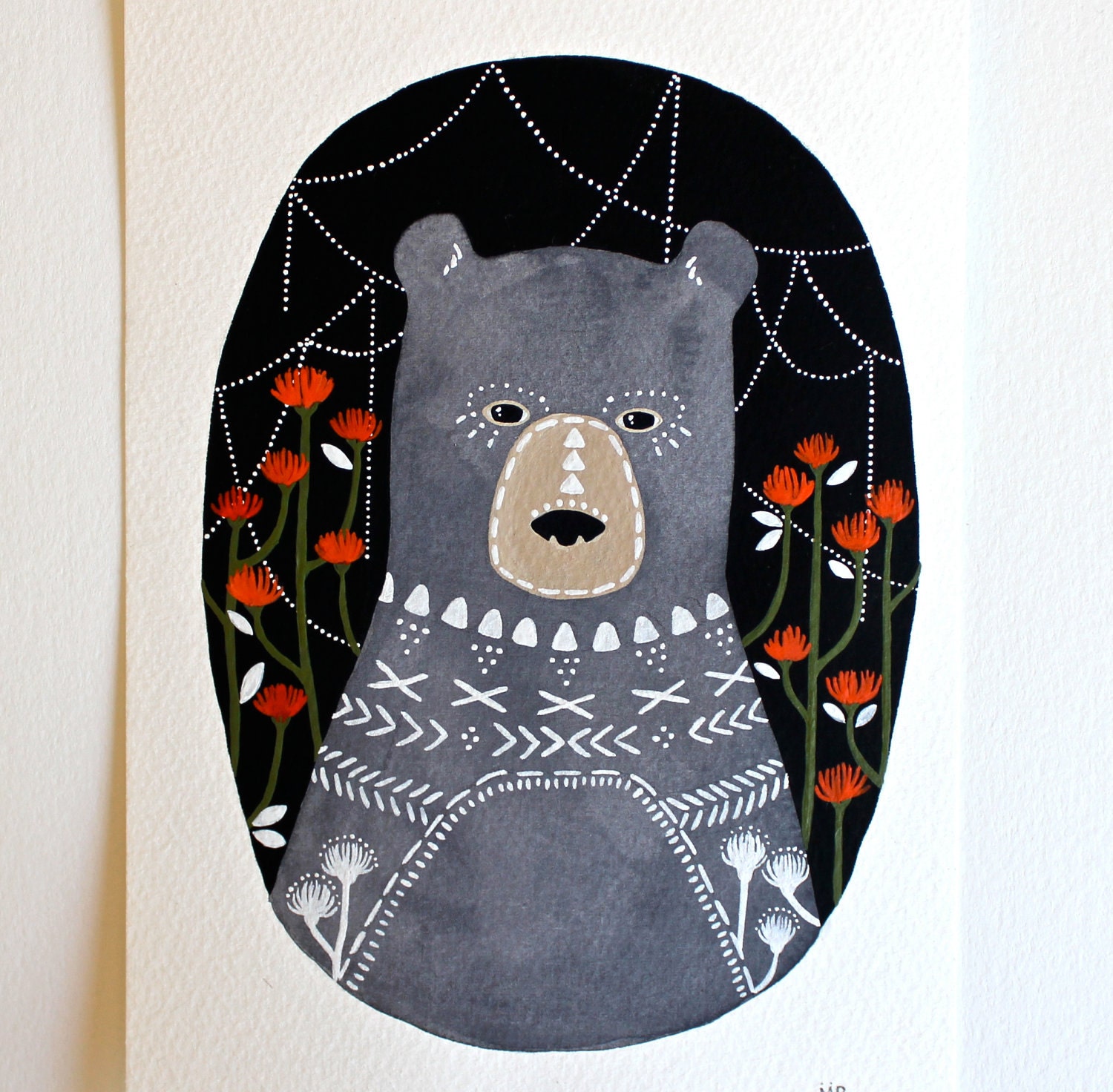 Bear Illustration Painting - Animal Illustration - Watercolor Art - Black Friday Cyber Monday - Archival Print - Keiko Bear
