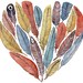 Feather Heart Painting - Watercolor Art - Large Archival Print - 11x14 Fiona's Heart