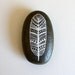 Painted Feather Stone - Handpainted Patterned Feather - River Luna