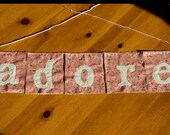 Adore pink floral fabric banner, baby banner, anytime home decor, for special someone, baby gift, childs room,gift wrapped