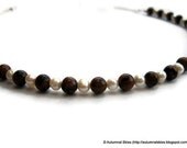 Fusion Goldstone and Potato Pearls Necklace