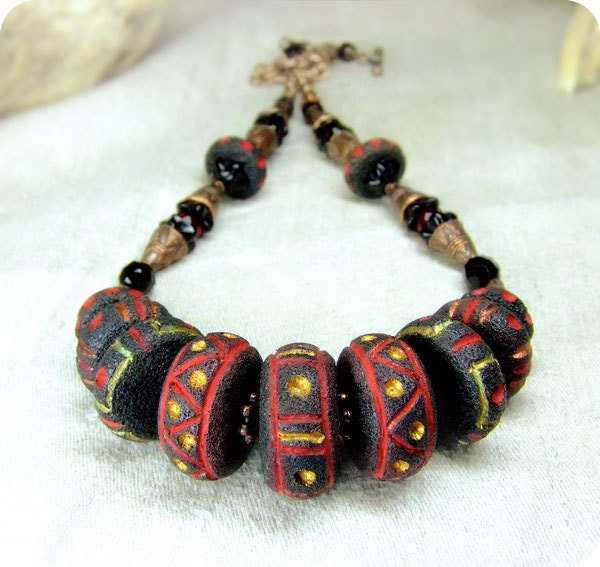 Ethnic rustic necklace. OOAK