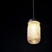 Hand Painted Mason Jar Moroccan Lantern, Henna Inspired Design in White Pearl - on Crystal Clear Glass