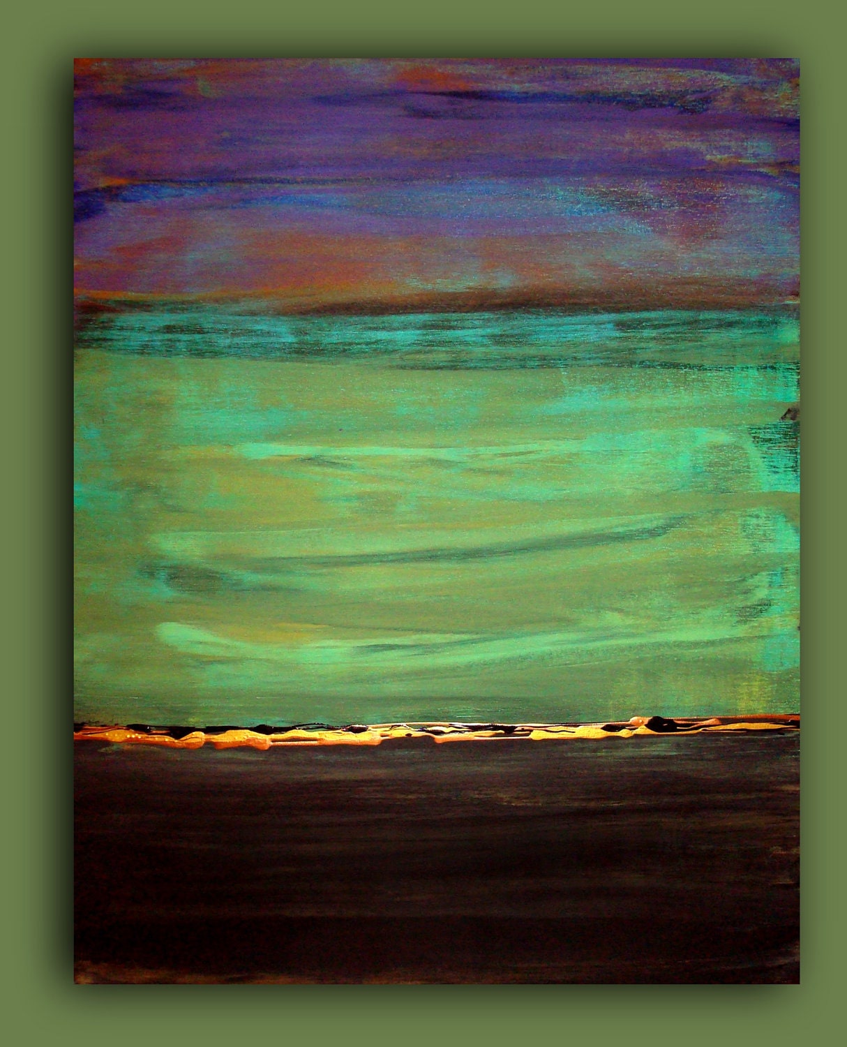 Abstract Acrylic Art Painting on Canvas Modern Contemporary Fine Art Title:JADE. 24X30X1.5" Ora Birenbaum Original Abstract Painting.