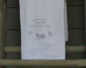 Vintage Flour Sack Tea Towel, French Sheep Advertisement, Cotton Tea Towel