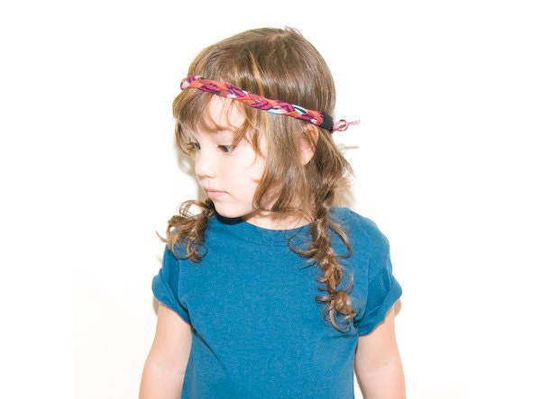 Braided Headband in Red 'Tiger Stripe'
