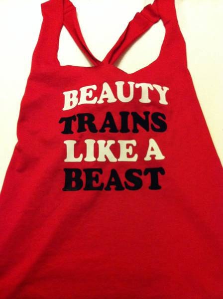 Beauty Trains Like A Beast Work-out Racerback Tank Top