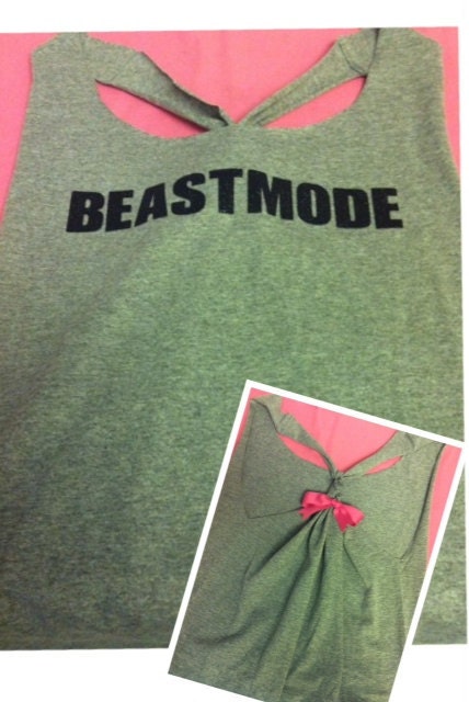 Gray Beastmode Racerback Work-out Tank Top
