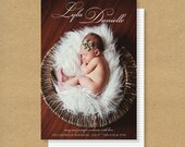 Gender Neutral Baby Birth Announcement - CLASSIC SCRIPT