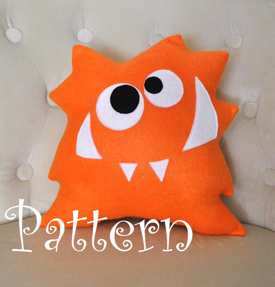 Monster Plush Pattern PDF Tutorial and Printable Templates -Nom Nom Monster Pillow Pattern-