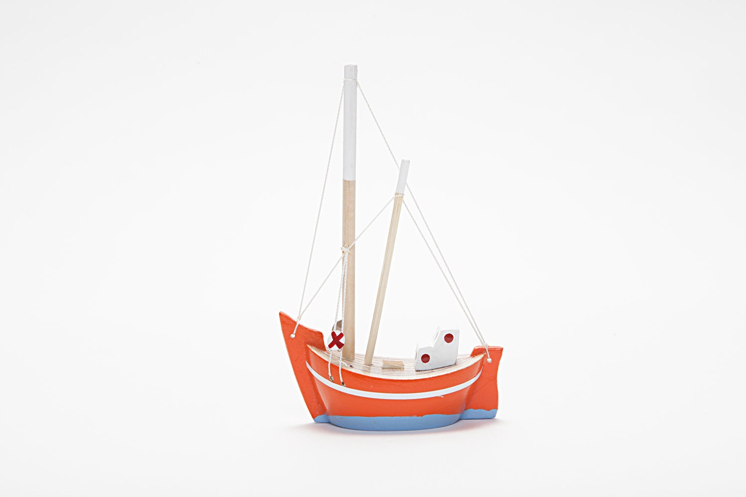 Wooden Boat - Fishing Boat - Trawler / Handmade - Hand Painted