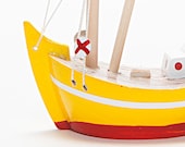 Wooden Boat - Fishing Boat - Trawler / Handmade - Hand Painted
