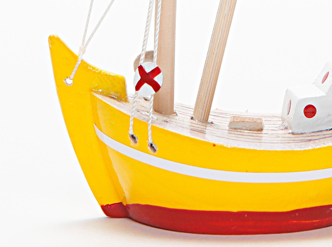 Wooden Boat - Fishing Boat - Trawler / Handmade - Hand Painted