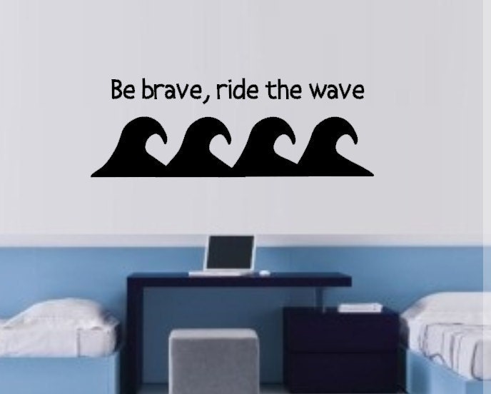 Ocean Wave Surf  Vinyl Decal Wall Graphic Ride The Wave Ocean Waves Decal Sticker