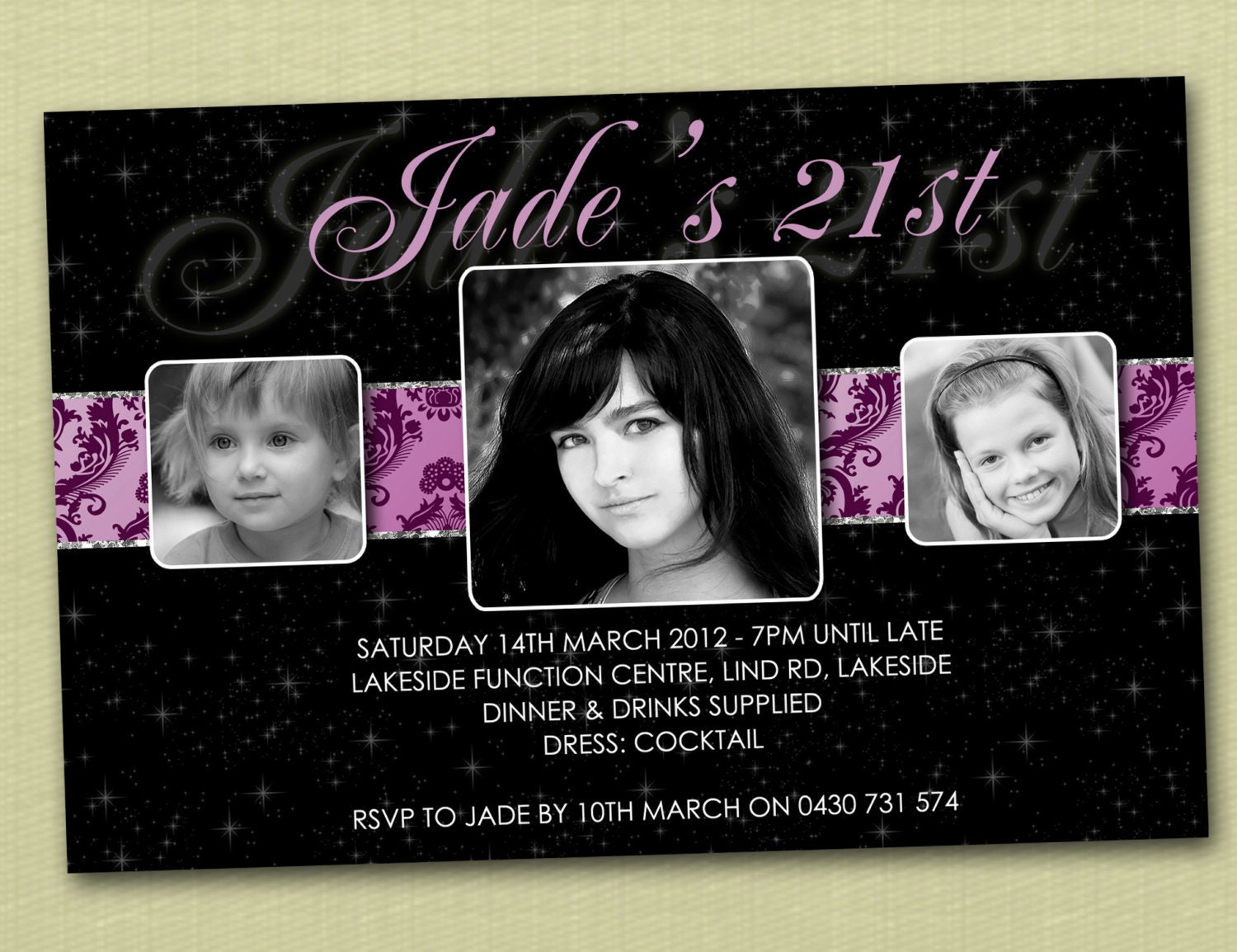 Personalised Bling Birthday Invitations 16th 18th 21st 30th - You Print Il_170x135