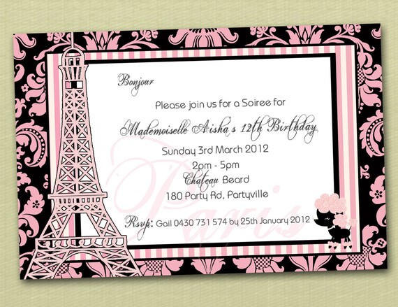 Paris Birthday Invitations - You Print Il_570xn