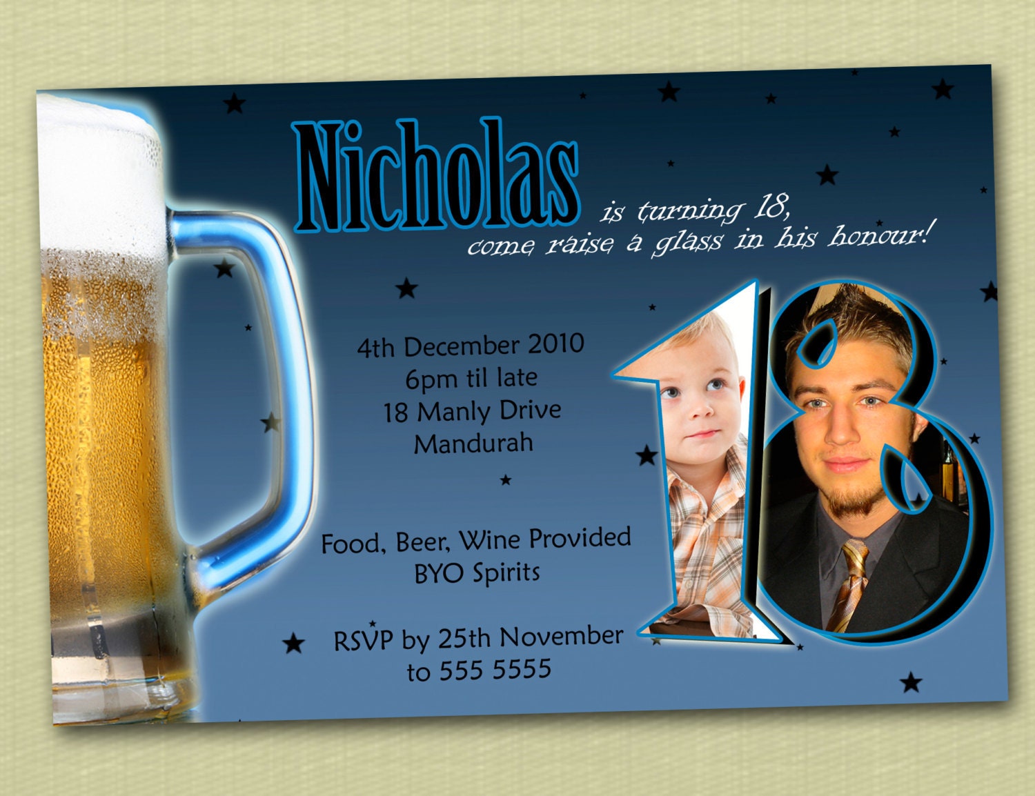 Personalised Birthday Invitations 18th 21st 30th 40th - You Print Il_570xn