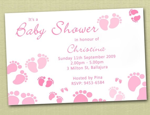 Personalised Baby Feet Baby Shower Invitations - You Print Il_570xn