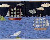 clipper ship original mixed media collage altered book