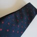 Mens Necktie Vintage Tie Blue with Red Flowers Tie Polyester By WEMBLEY Gifts for Him Fathers Day