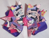 Purple and Hot Pink Minnie Mouse Bow - slisabailey