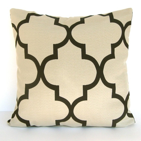 Decorative Pillow Cover- Throw Pillow-Accent Pillow- 18"x18"- Moroccan Trellis Midnight Blue/Cream