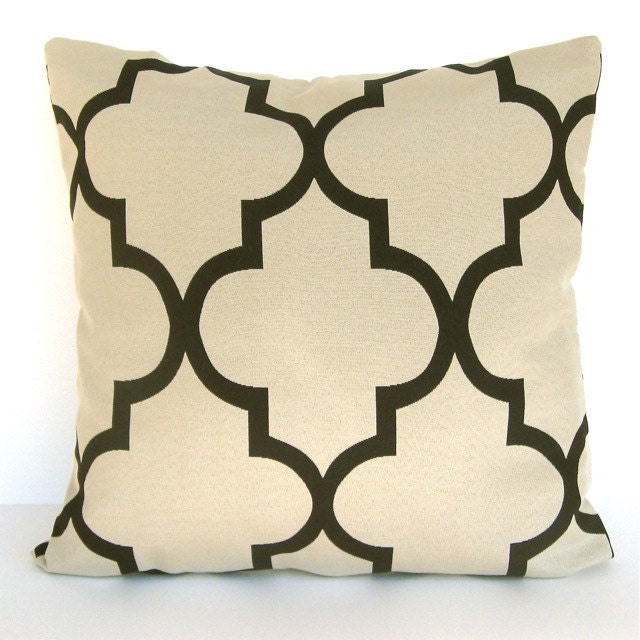 Decorative Pillow Cover- Throw Pillow-Accent Pillow- 18"x18"- Moroccan Trellis Midnight Blue/Cream