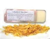Calendula Shea Salve, Infused Oil Herbal Healing Balm, All-Natural, Fragrance Free, 0.5 oz Sliding Tin