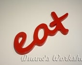 Red Eat Sign kitchen, Wall hanging, Wooden eat sign, kitchen sign, wooden letters, home decor, wood sign, Wall Decor