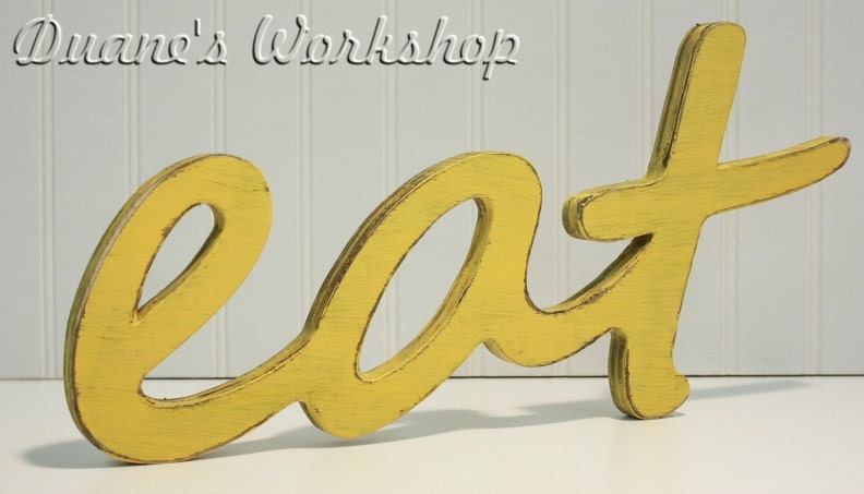 Eat Sign, Wall hanging, Wooden eat sign, kitchen sign, wooden letters, home decor, wood sign, Housewares, Wall Decor