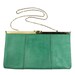 1960s Lizard Leather Clutch Purse / Chain Strap / Turquoise Aqua Blue