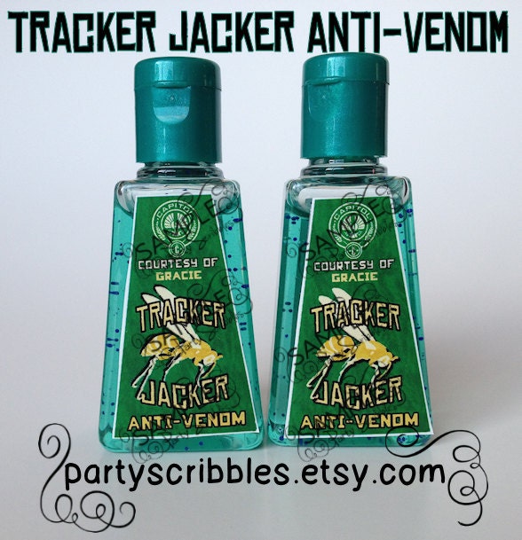 Tracker Jacker AntiVenom Labels Hunger Games Inspired Party Favor Labels Il_570xn