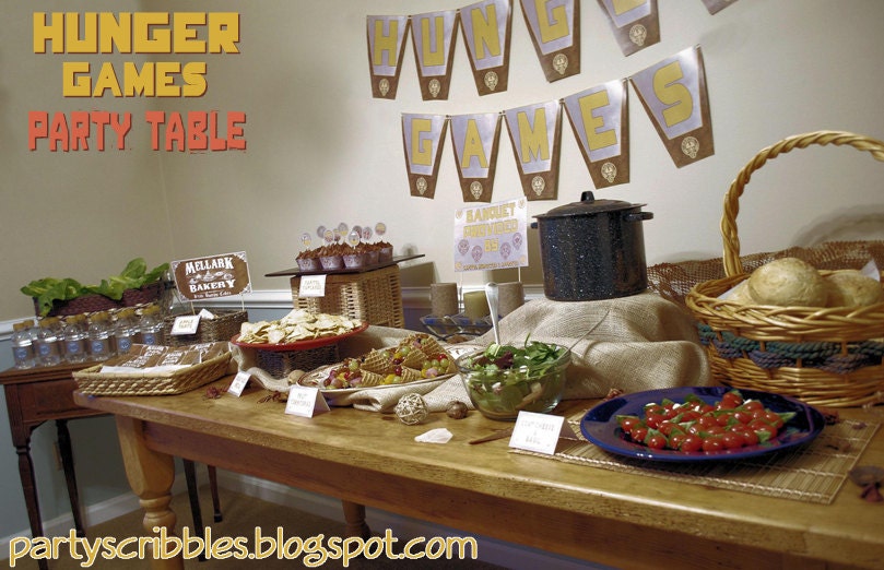 Hunger Games Inspired Party Package Printable with Banner & Activity Ideas Il_570xn