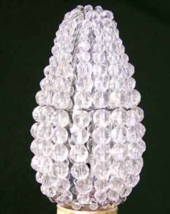 Glass Beaded Bulb Cover w/ Silver Wire