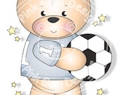 Digital (Digi) Football Teddy Stamp