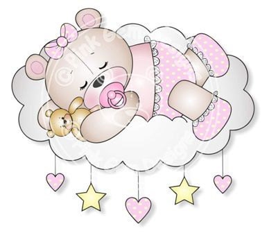 Digital (Digi) Baby Girl Sleeping Teddy Stamp
