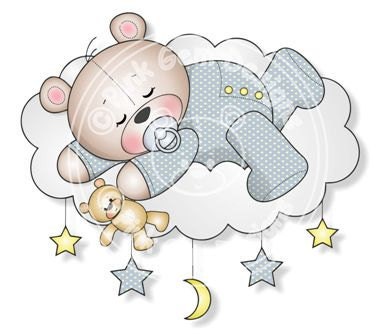 Digital (Digi) Baby Boy Sleeping Teddy Stamp