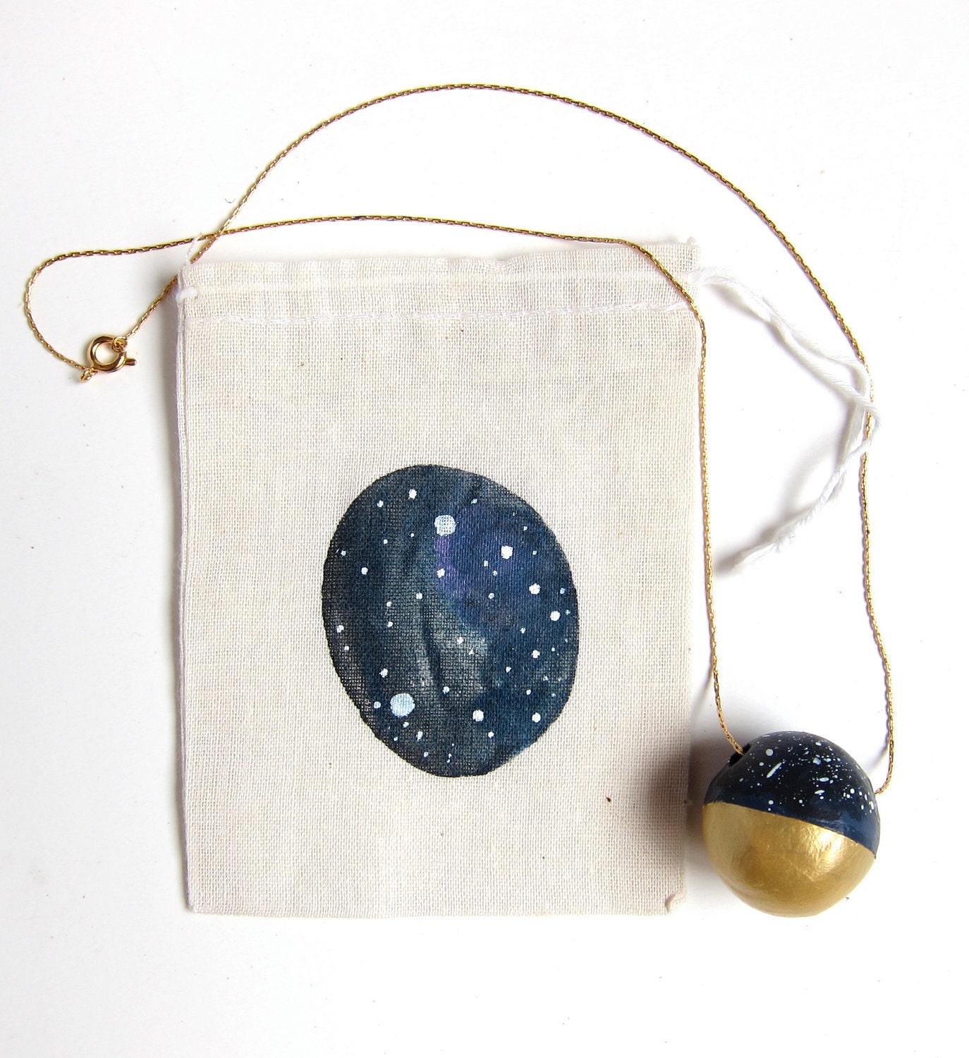 Constellation necklace - night sky - stars - gold dipped - astrology print - gift set - zodiac - navy black gold white - charity
