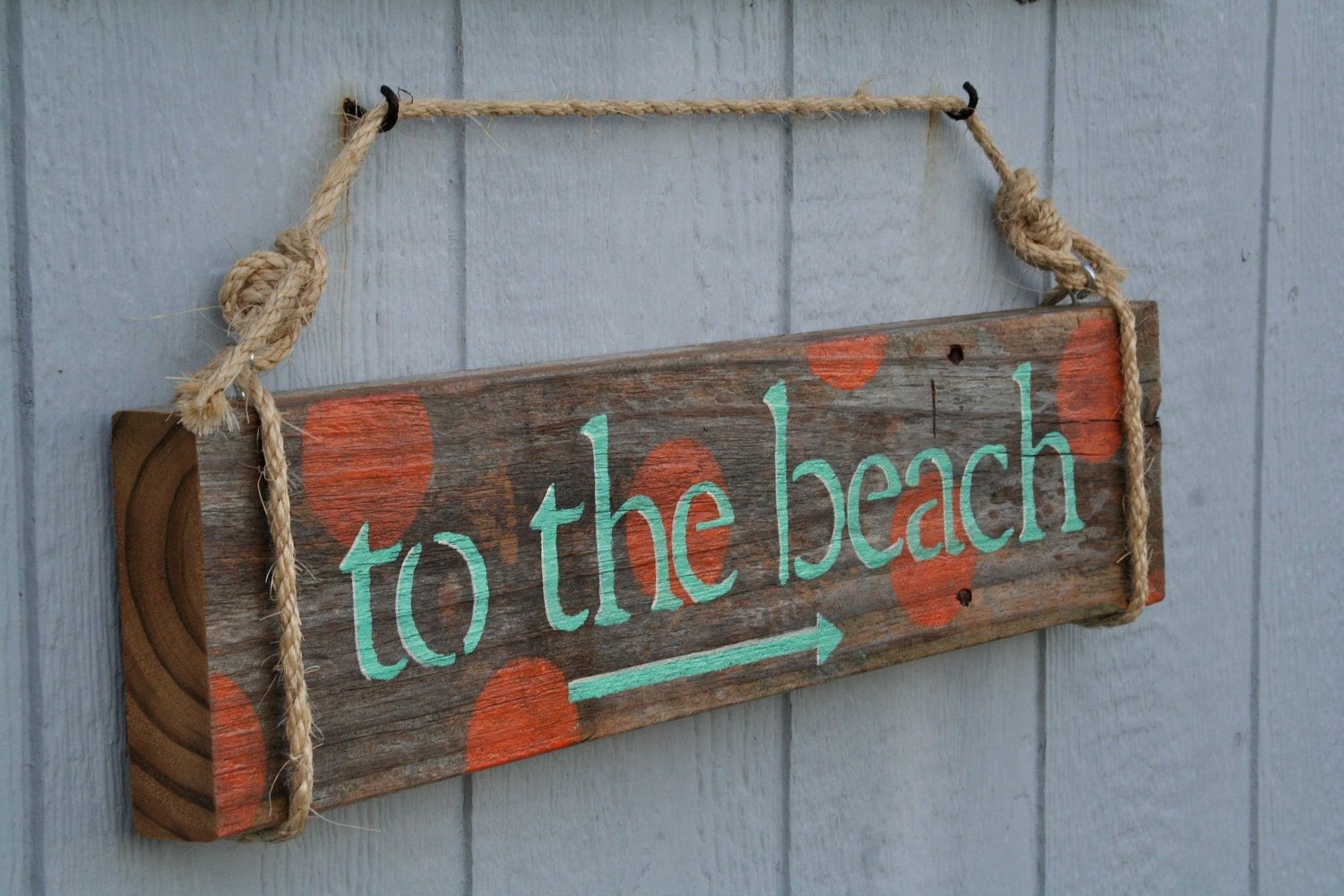 Reclaimed Wood Sign- "To The Beach", Coastal Chic, Rustic, Cottage sign