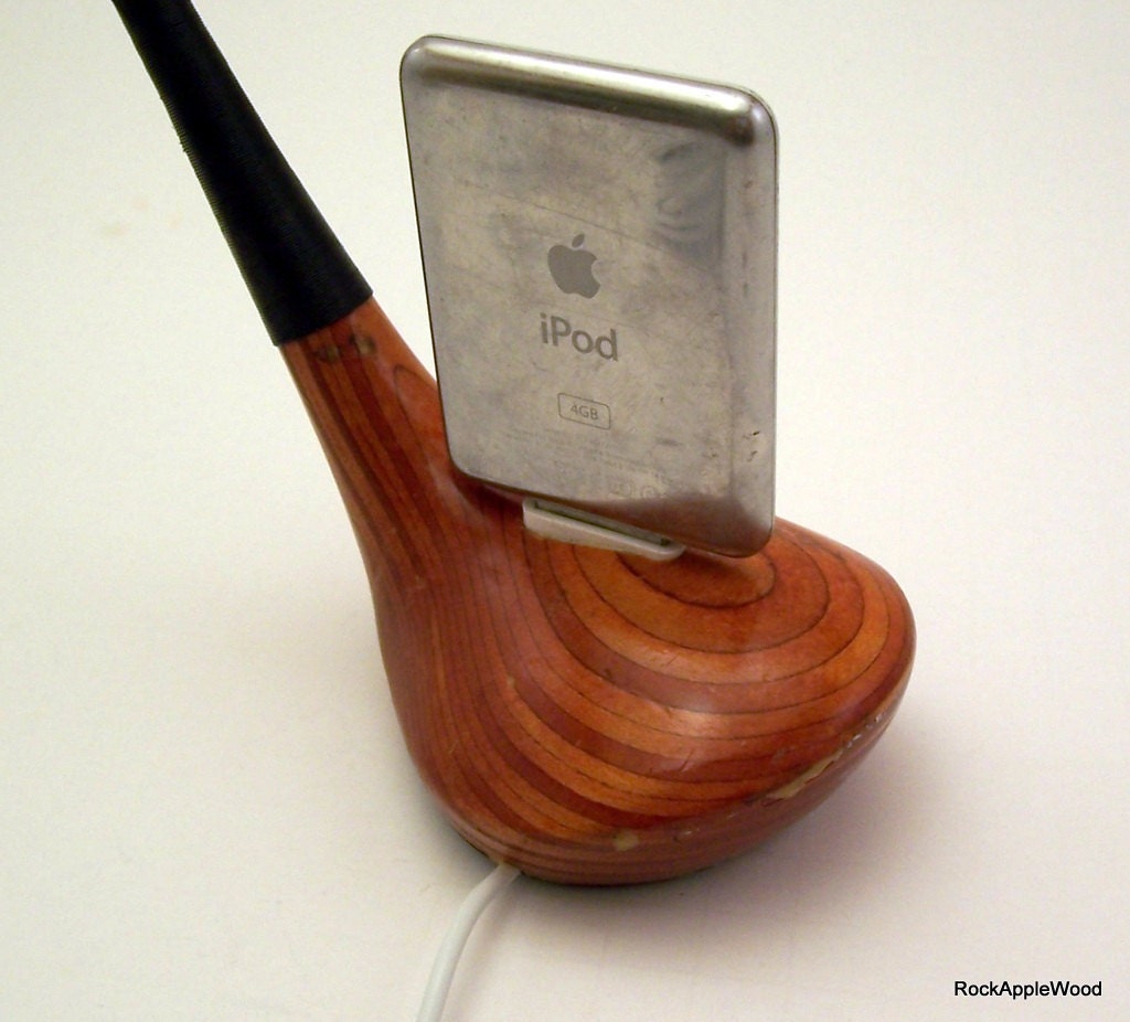 Vintage Wooden Golf Club iPhone Dock -ICN408
