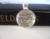 Pendant North Carolina America photo art pendant vintage map 31 pendant custom jewelry ask your favorite place or city