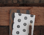 polka dot blank notecard set. pewter.