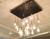 Industrial Chandelier with vintage bulbs