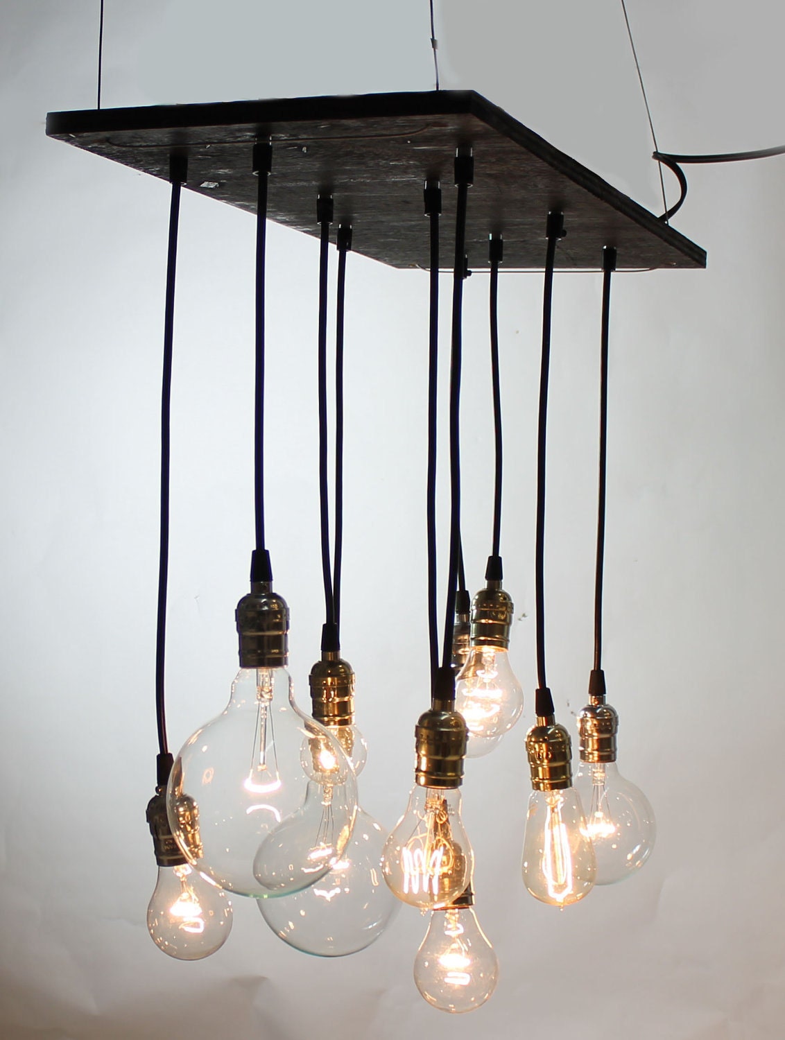 Small Urban Chandelier with varying vintage look bulbs