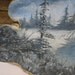 Art Hand Painted Winter Scene Vintage Oil Painting on a Conk