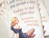 Vintage Style I Can Only Please One Person a Day.... Tags/Cards/Journaling - Set of 5