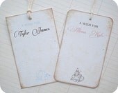 Personalized Baby Shower Wish Tree Tags - Vintage Inspired - Cottage Chic - Set of 12 - Weddings, Escort Cards, Showers, Favors