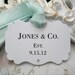 Tiffany and Co - Personalized Baby & Co Shower Favor Tags - W/ Gems / Cottage Chic - Set of 12