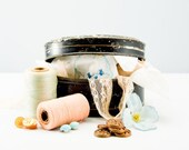 FINAL SALE Inspiration Collection of Antique Scraps & Notions in Victorian Tin